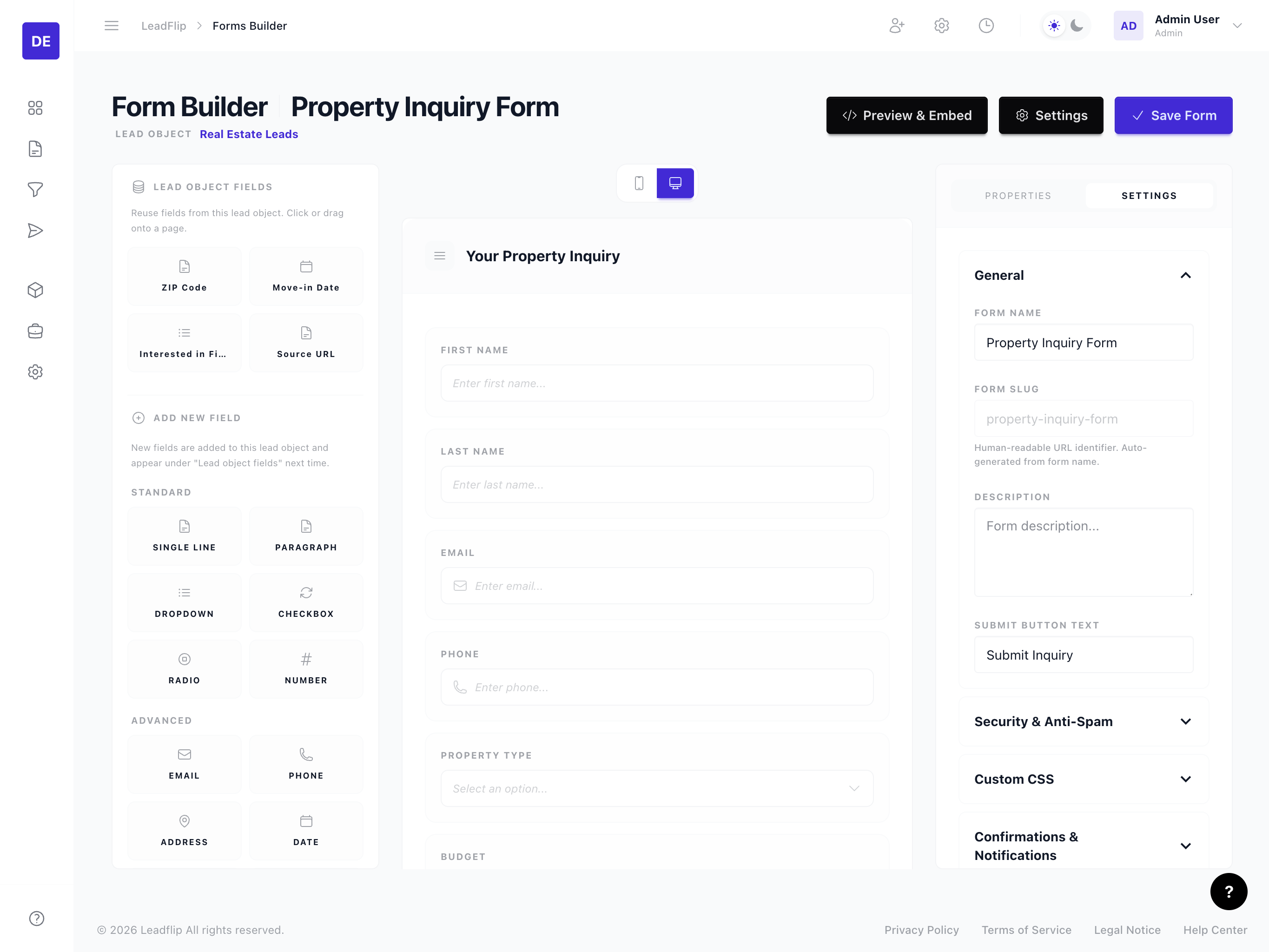Multi-page form in the editor