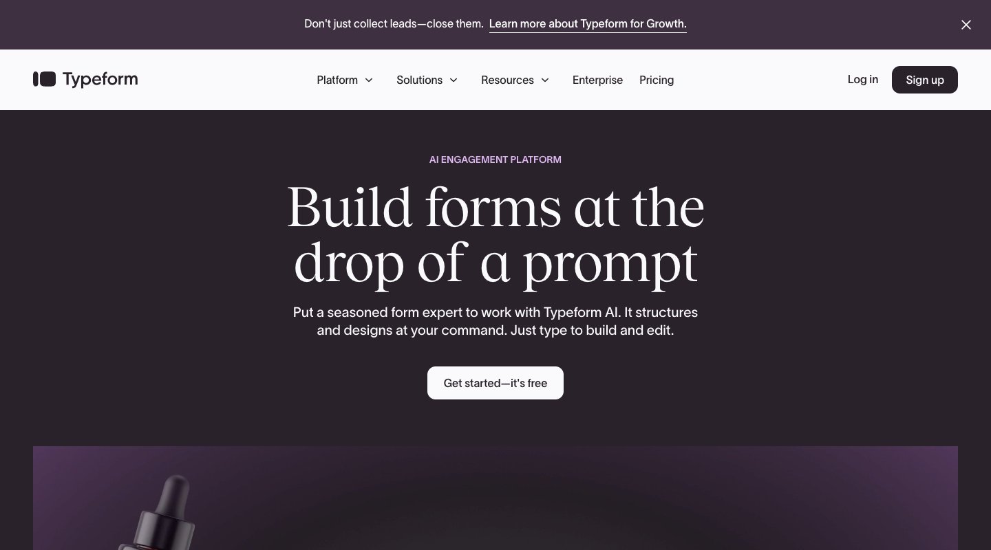 Typeform homepage