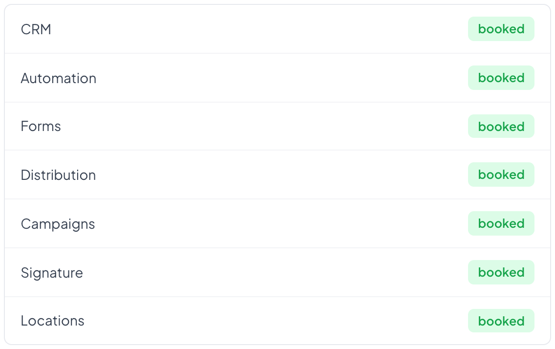 Every module sits in a row with its state beside it. There are no switches here, and that is the point.